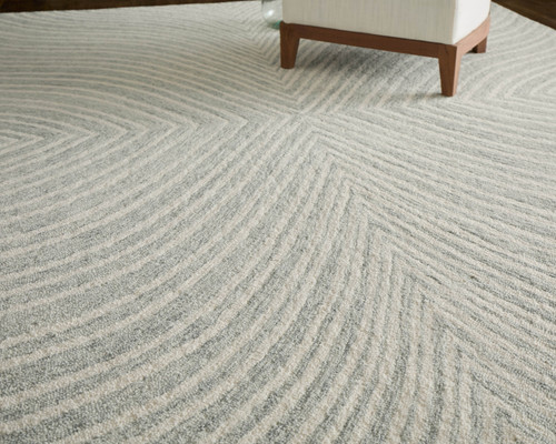 10' X 14' Gray And Ivory Wool Abstract Hand Tufted Area Rug