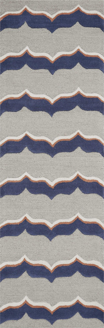 2'3" x 7'6" Runner Wool Putty Indigo Area Rug
