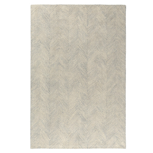 2' X 2' Blue And Ivory Wool Chevron Hand Tufted Square Rug