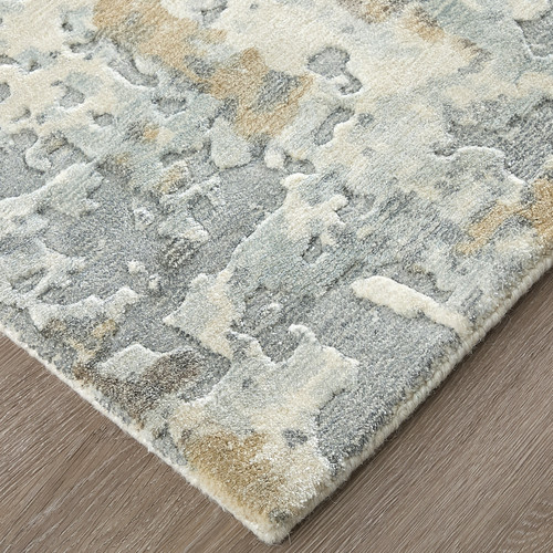 2' X 3' Blue And Ivory Abstract Hand Woven Area Rug
