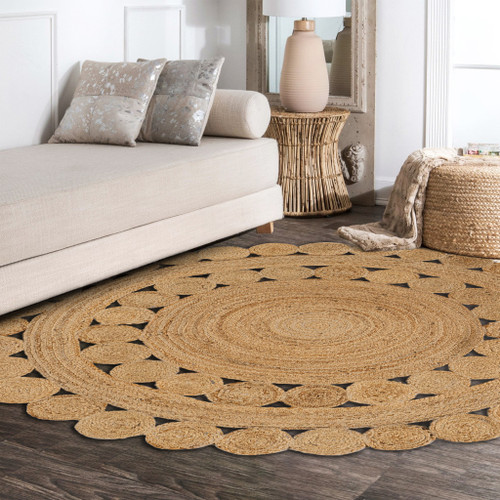 3' Natural Jute Round Rug