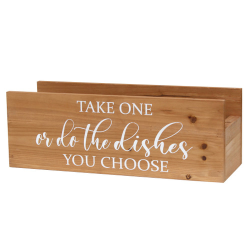 6" Brown Wood Desk Organizer