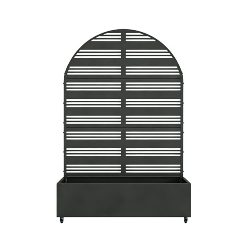 71" X 35" Black Galvanized Metal Rectangular Planter Box