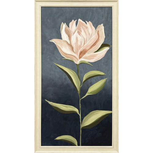 Pink Magnolia Flora II Distressed White Framed Wall Art