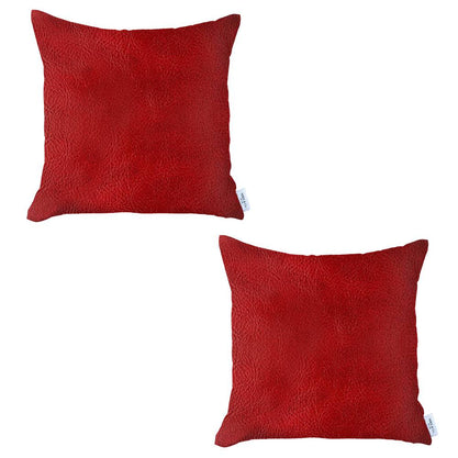 Bohemian Vegan Faux Leather Throw Pillow Covers