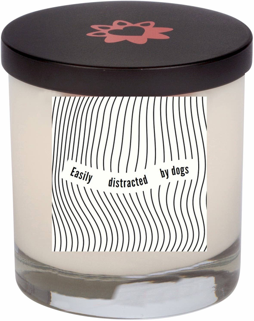 12 Oz. Candle With Lid- Easily Distracted by Dogs