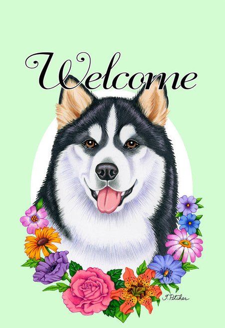Alaskan Malamute - Best of Breed Welcome Flowers Outdoor Flag