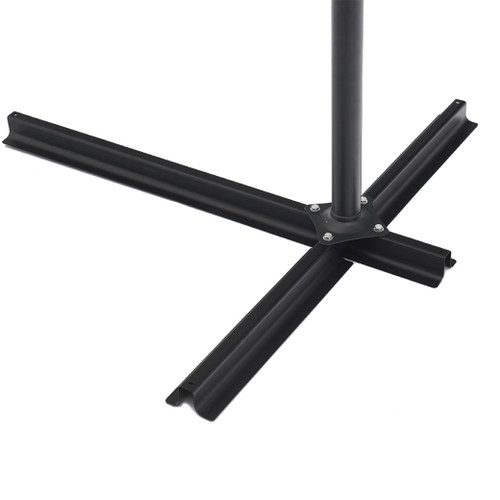 97" Gray Polyester Hexagonal Cantilever Patio Umbrella with Stand