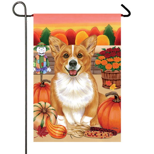 Corgi Pembroke Welsh  - Best of Breed Autumn Harvest Garden Flag