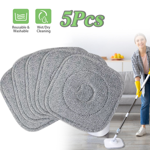 5Pcs Microfiber Mop Pads Reusable Washable Cloth Mop 