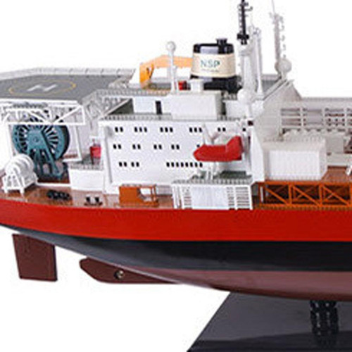 10" Unfinished Wood Hand Painted Model Boat