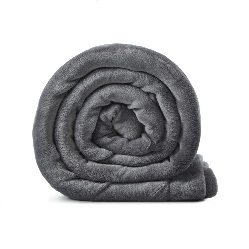 King Light Gray Polyester Knitted Plush Blanket