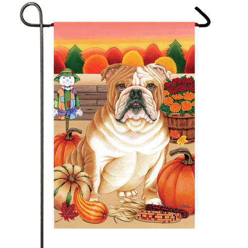 Bulldog - Best of Breed Autumn Harvest Garden Flag ..