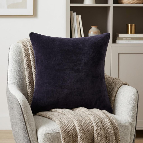 20" Black Cotton Throw Pillow