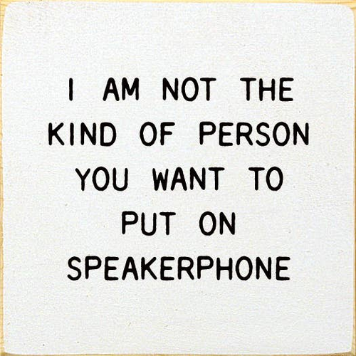 I Am Not The Kind Of Person Your To Put On Speakerphone