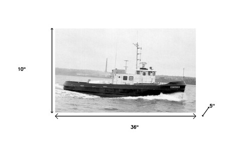 10" Unfinished Wood Hand Painted Model Boat