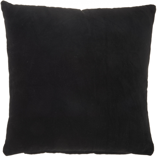Solid Black Casual Throw Pillow