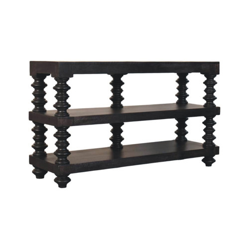 51" Brown Solid Wood Solid Console Table With Shelf And With Two Drawers