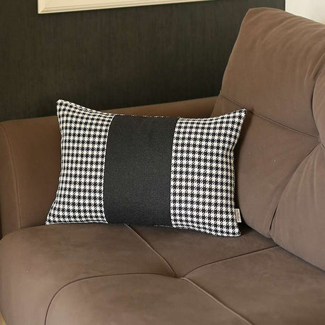 Boho-Chic Houndstooth Jacquard Throw Pillow