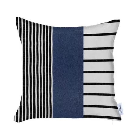 Decorative Vegan Faux Leather Throw Pillow Set of 2