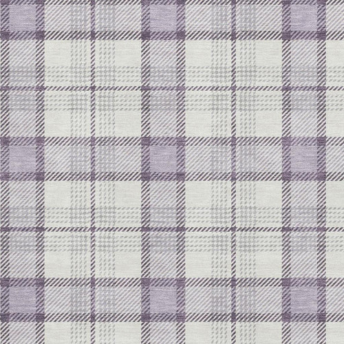 3' X 5' Lavender Ivory And Purple Plaid Washable Area Rug With UV Protection