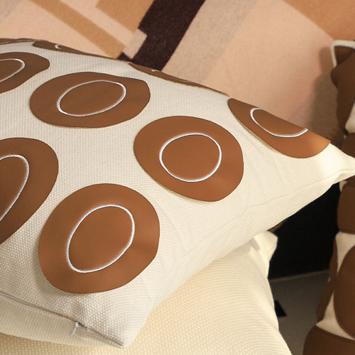 Modern Cream Brown Oval Pattern Textu Pillowcase