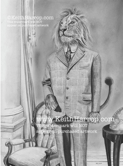 (Lion) - Pencil Illustration