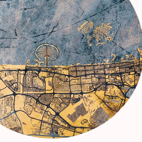 9' X 13' Gold And Blue Abstract Washable Area Rug With UV Protection