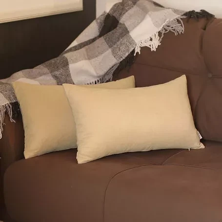 Farmhouse Square and Lumbar Solid Color Throw Pillows Set