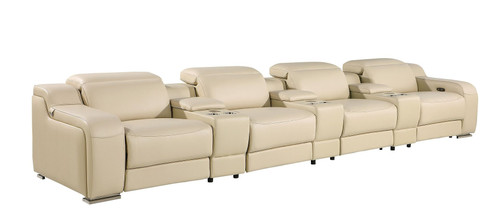 169" Reclining Steel USB Sofa