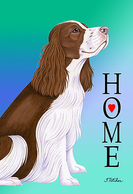 Springer Spaniel L/W- Tomoyo Pitcher Home Garden Flag 