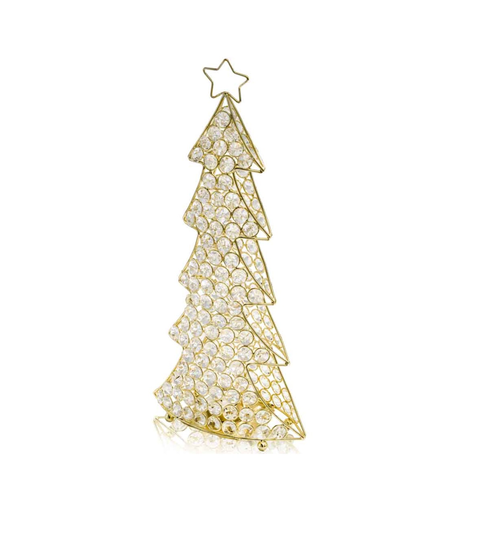 16" Glam Gold And Faux Crystal Christmas Tree