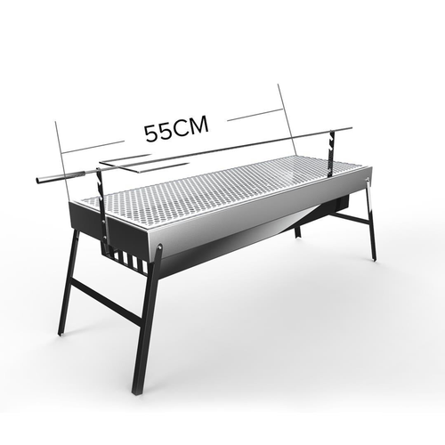 Stainless Steel Skewer Charcoal BBQ With Grill With Rotisserie