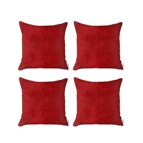 Bohemian Vegan Faux Leather Throw Pillow Covers
