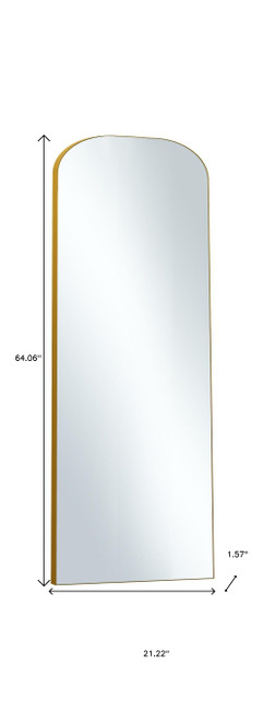 64" Gold Metal Framed Standing Mirror