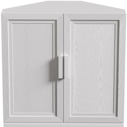 31" White Wood Corner Accent Cabinet