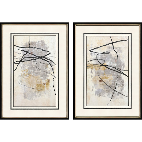 Set Of Two Tangle Black Framed Wall Art