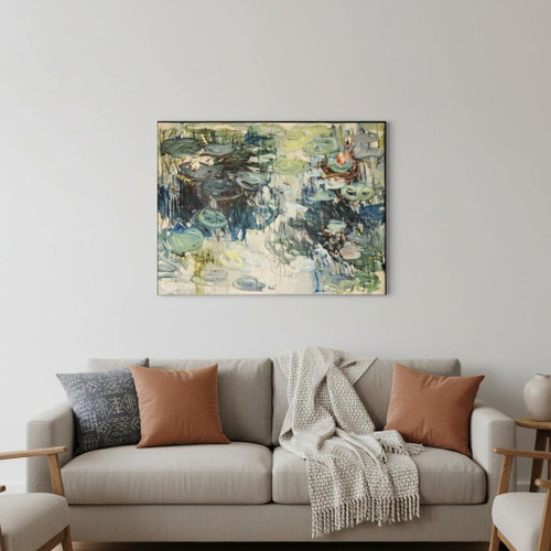 Lily Pond Black Floater Frame Wall Art