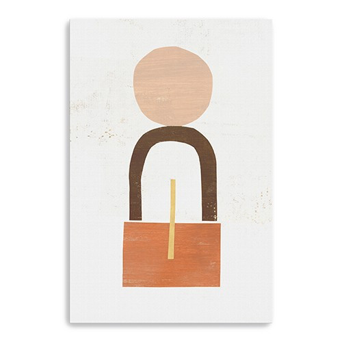 Homeroots Home Decor 36" Abstract Orange Shapes in Balance Canvas Wall Art, Orange and Cream