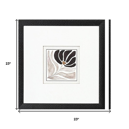 Set Of Two Modern Petals Black Framed Wall Art