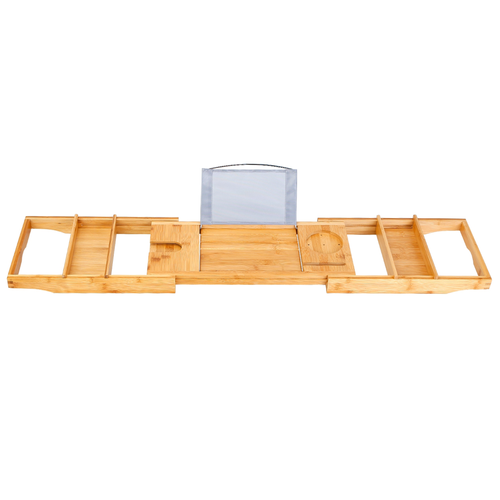 Bathtub Caddy Tray Crafted Bamboo 