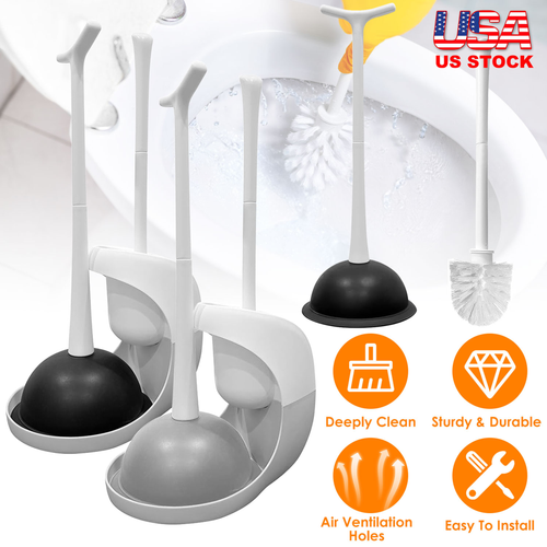Toilet Plunger and Brush Combo Set