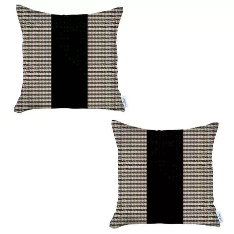 Boho-Chic Houndstooth Jacquard Throw Pillow Covers