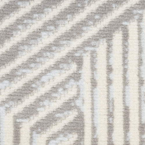 6' Gray Geometric Power Loom Runner Rug