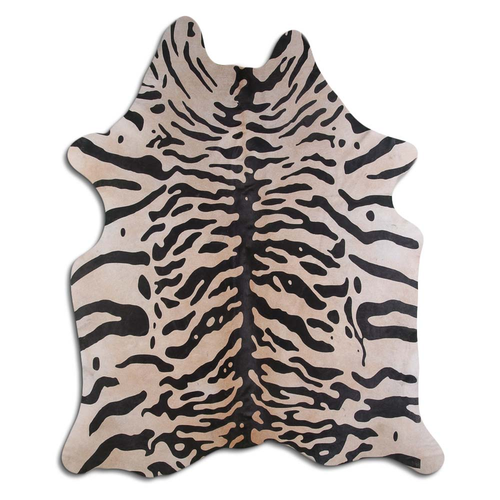 PRINTED HAIR ON COWHIDE JAVA TIGER ON BEIGE