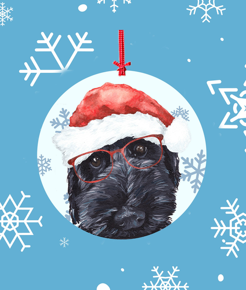 Labradoodle Black -   Hippie Hound Studios Christmas Tree Ornament