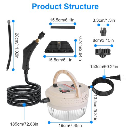 2500W Handheld High Temperature and Pressure Steamer Cleaner