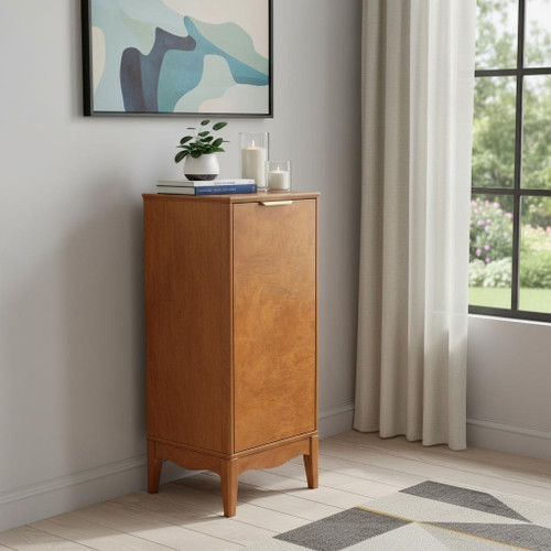 14" Brown Wood Accent Cabinet