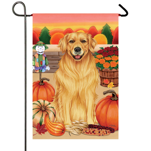 Golden Retriever - Best of Breed Autumn Harvest Garden Flag 