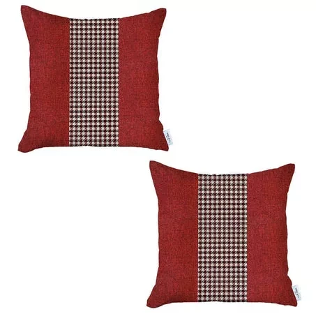 Boho-Chic Houndstooth Jacquard Throw Pillow